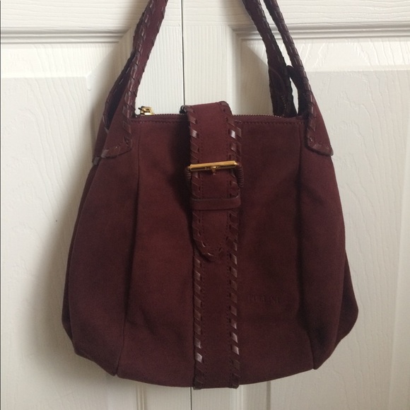 Pollini Wine Suede Hobo Handbag - Picture 2 of 8
